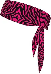 Zebra Tiger Leopard Red Sports Strap Double-Sided Headscarf Men's Bow Tie Sports Headscarf Running Yoga Exercise Headband