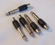 RadioShack RCA Female To 6.35mm 1/4" Male Mono Plug Adapter Connector (5) Pack