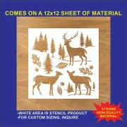 Deer Designs with Trees - Reusable, Flexible Plastic Stencil