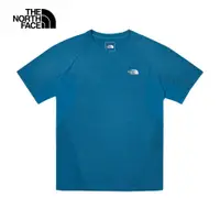 在飛比找PChome24h購物優惠-The North Face北面男款藍色吸濕排汗短袖T恤｜7