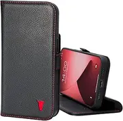 TORRO Leather Case Compatible with iPhone 12 Pro Max – Genuine Leather Wallet Case/Cover with Card Holder and Stand Function (Black)