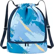 Swim Backpack | Gym Drawstring Backpack - Lightweight Waterproof Drawstring Bag for Hiking, Swimming, Pool, Beach, Gym
