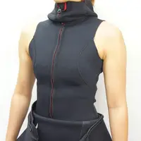 在飛比找PChome24h購物優惠-HeleiWaho 女頭套式半身防寒衣 無袖 頭套背心 潛水
