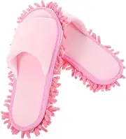 [Ipetboom] Unisex Chenille Mop Slippers Mopping Dusting Home Slippers for Women Washable Comfortable