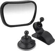 360 Rotated Two In One Inside Car Safety Care For Baby Back Seat Rear View Adjustable Mirror With Clear Imaging Large Size Non Glass Anti Shattering Design 2 Installation