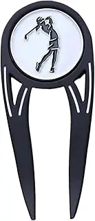 Golf Divot Tool and Ball Marker, Ball Marker Magnetic Metal Divot Repair Tool, Alignment Turf Fork Putting Green Divot Tool for Golf