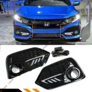 FOR 17-21 HONDA CIVIC Si & FK4 5DR HATCHBACK FOG LIGHT COVER SWITCHBACK LED DRL (for: Honda)
