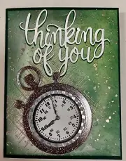 MASCULINE / Any Occasion - CLOCK with moving hands - handmade card by DEE