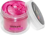 Hair Color Wax, Ultikare Instant Hair Dye Cream Mud Washable Temporary Hair Dye Natural Hairstyle Color Pomade for Party, Cosplay, Halloween (Grey) (Pink)