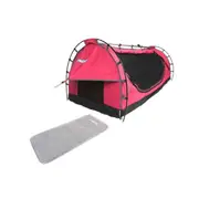 Kings Deluxe Single Swag Pink 50mm thick Single Mattress - 400gsm Canvas+ Single Self Inflating Foam Mattress