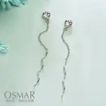 絢彩家【OSMAR】極簡螺旋線狀鑲鑽 無耳洞黏貼式耳環 附10對貼紙補充包 垂墜式