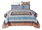 Tache Cotton Patchwork Paisley Floral Blue Orange Bohemian Mosaic Paradise Quilt