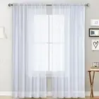 Smoother Curtains Window Tulle of 2 Style Curtains for Decor Window Gauze