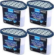 ZARPAX Moisture Absorber Activated Charcoal 300g | Removes Moisture, Damp, Humidity & Odors | Activated Charcoal Odor Absorber | Moisture Trap for Bathroom, Closet, Kitchen & Small Spaces | Set of 4