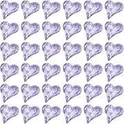 uxcell 40 Pcs 3D Heart Purple Nail Rhinestones 12x13mm K9 Glass Crystal Rhinestones Pointed Back Crooked Heart Gems for Nail Charm Art DIY Decoration Craft