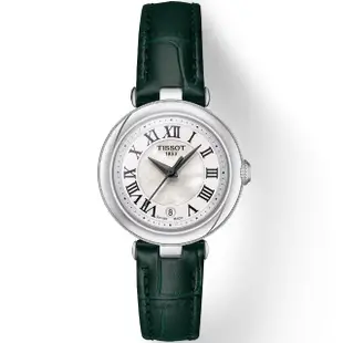 【TISSOT 天梭】官方授權 BELLISSIMA 珍珠母貝羅馬石英女錶-26mm 母親節禮物 送行動電源(T1260101611302)