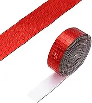uxcell 5x5mm Self Adhesive Mirrors Mosaic Tiles, 3600 Pcs Square Mini Glass Mosaic Disco Tile Sticker for DIY Craft Disco Ball Party Decoration, Red