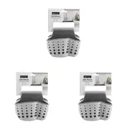 3x Boxsweden 2-Section 14cm Sink Mount Caddy Storage Organiser Holder White/Grey