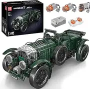 [Mould King] 13191 MOC Technik RC British Vintage Car Model Building Blocks Kit, Technology 1930s Blower Auto Clamping Block Kit, APP Control Electric Vintage Car for Boys 8+/ Adults (3918+ PCS)