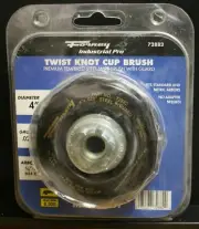 4" INCH FORNEY INDUSTRIAL PRO TWIST KNOT CUP BRUSH .020 GAUGE 5/8 ARBOR HEAVY