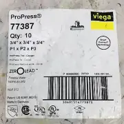 BAG OF 10 VIEGA 77387 PROPRESS® TEE -COPPER ¾" X ¾" X ¾" ZERO LEAD FITTING