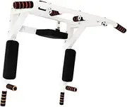 Multi Grip Pull up Bar with Hooks Steel Dip Station Chin up Bar for Strength Training Fitness Indoor Outdoor Home Exercise