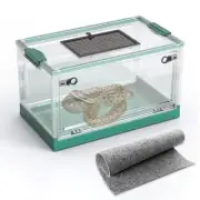 Large Snake Reptile Tank Amphibians Habitat Cages Sliding Screen Top for Liza...