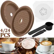 2Pcs Reusable Coffee Capsule Lids for Coffee Pods Silicone Pods Caps with Brush◇