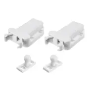 2Pcs Push Open Latch Lock Touch Catch 2.48" x 1.69" ABS Plastic Cabinet Catch