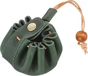 HOMOBABE Portable Leather Dice Bag Vintage Drawstring Dice Pouch for Organizing Dice Small Accessories Craftsmanship for Travel Shopping and Daily Use