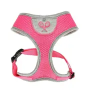 Puppia Dog Harness, No Pull Adjustable Soft Mesh, Sport Tennis Pink Gray, S, L