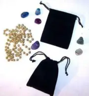 12 LARGE 4 IN BLACK VELVET DRAWSTRING STORAGE JEWELRY BAGS soft bag coins rocks