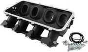 Aeroflow Low Rise Non EFI GM LS Base Modular Intake Mani Cathedral Port Black - AF6279-5000