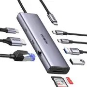 UGREEN USB-C 9 IN 1 Hub - USB-C to 2x USB-A 3.0 + 2x USB-C+ 4k HDMI + RJ45