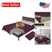 Wine 100% Waterproof Large Dog Bed Cover - Non-Slip Fur Protection 68x82 in