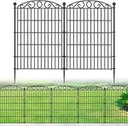 No Dig Decorative Garden Fence 6 Panel - 36in H x 12.6ft L, Tall Animal Barrier for Dogs Rabbits, Rustproof Metal Wire Panels for Yard, Patio, and Outdoor Border Use