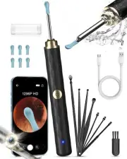 Ear Wax Removal Camera, Ear Cleaner 1296P HD Camera, Ear Cleaning Kit with 8p...