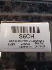 CRL S5CH Polished Chrome 3/4" Support Bar U-Bracket for 3/8" and 1/2" Glass