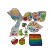 Pop Fidget Sensory Toys Set 12 Pieces Stress Relief Squeeze Toys