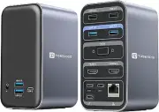 TOBENONE USB Dual 4K Docking Station for MacBook Pro/Air-2 4K HDMI PD3.0, VGA N.