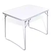 NNEVL Foldable Camping Table with Metal Frame 80 x 60 cm