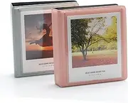 [EKEDAC] 2 Pack 33 Pockets Photo Album for Polaroid Instant Camera,Suit for 3.5 in x 4.25 in Photos,PVC Material and Water Resistant (Pink+Grey, 2)