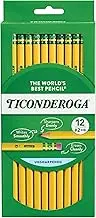 Ticonderoga Dixon Wood-Cased #2 HB Pencils, Hang Tab Box of 12, Yellow (13812)