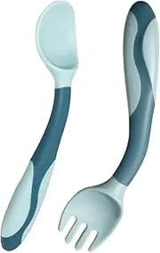 Baby Fork and Spoon, Baby Spoons and Forks | Foldable LED Weaning Spoon Fork - Ergonomic Grip First Stage Feeding Learning Apprenting Utensils Set for Daycare