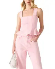 Steve Madden Denim Peplum Top