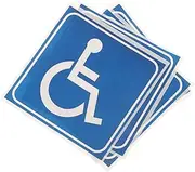 ABOOFAN 4Sheets Adhesive Disabled Wheelchair Sign Stickers Decals for Enhanced Visibility for Wheelchair Accessories Restrooms and Elevators