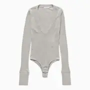 [1989 STUDIO] Light Grey Waffle Body V-neck XS Grey