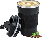 Travel Coffee Mug Spill Proof 12oz, Insulated Coffee Mug, Coffee Tumbler, Reusable Coffee Travel Mug with Seal Lid, Vacuum Stainless Steel Coffee Cups for Hot/Ice Coffee, Tea, Beer