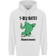 T-Rex Hates Handstands Funny Dinosaurs Childrens Kids Hoodie