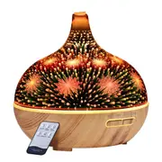 Aroma Aromatherapy Diffuser 3D LED Night Light Firework 400ml Remote Control